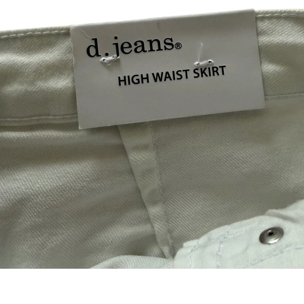 d.jeans White Button Front High Waist Pencil Skirt Modern Fit‎ Size 12 NWT